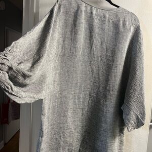 Massimo Dutti Gray Midi Dress 100% Linen